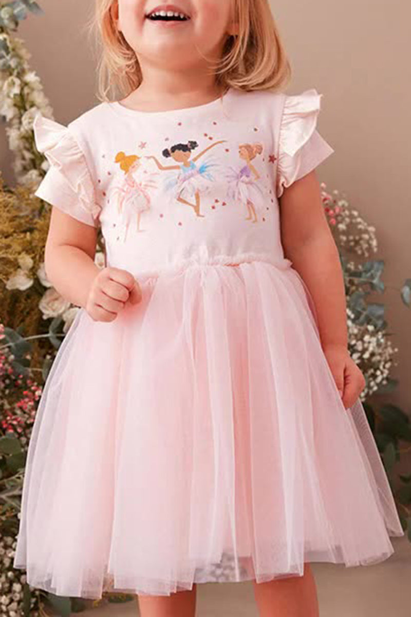 Ballet Print Ruffle Dress (Kids)