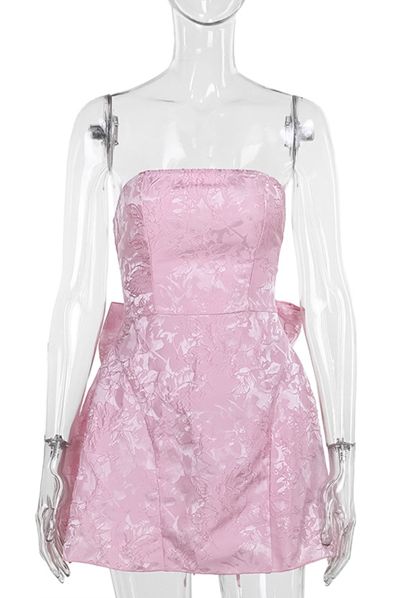 Strapless Floral Cocktail Dress