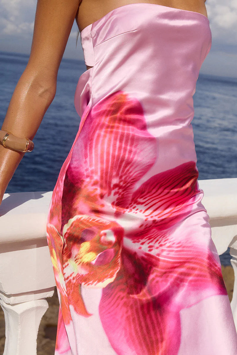 Strapless Floral Print Sundress