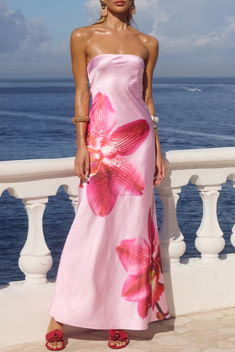Strapless Floral Print Sundress
