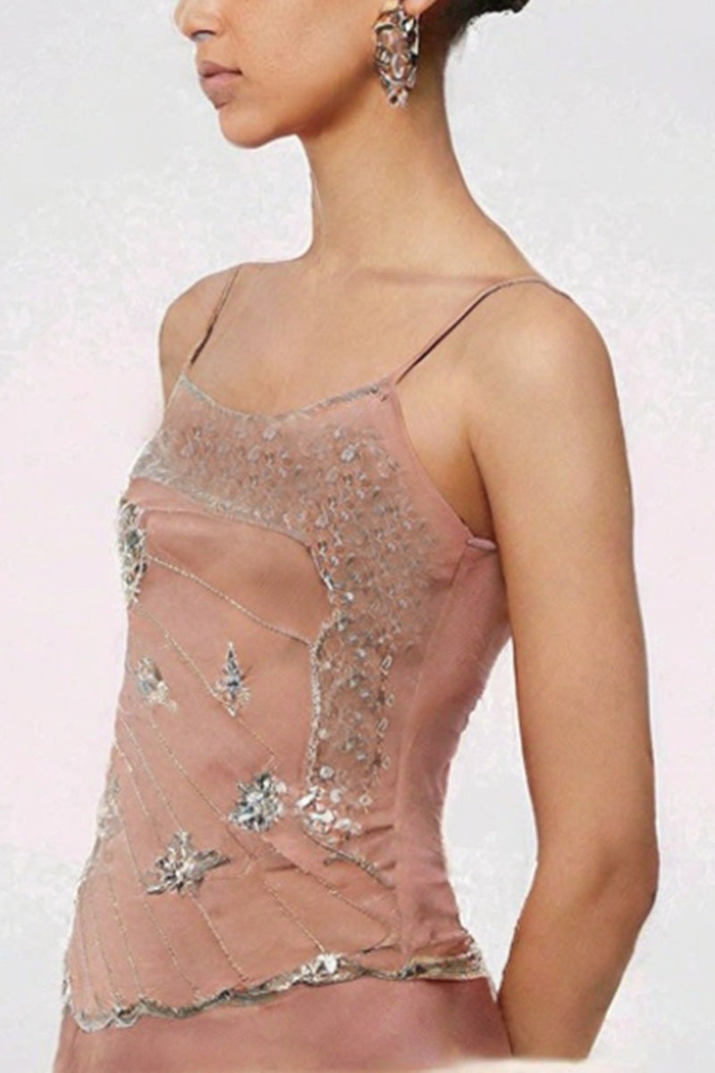 Embellished Sleeveless Tank Top
