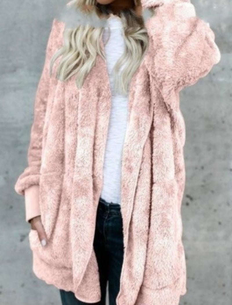 Oversized Faux Fur Open-Front Cardigan