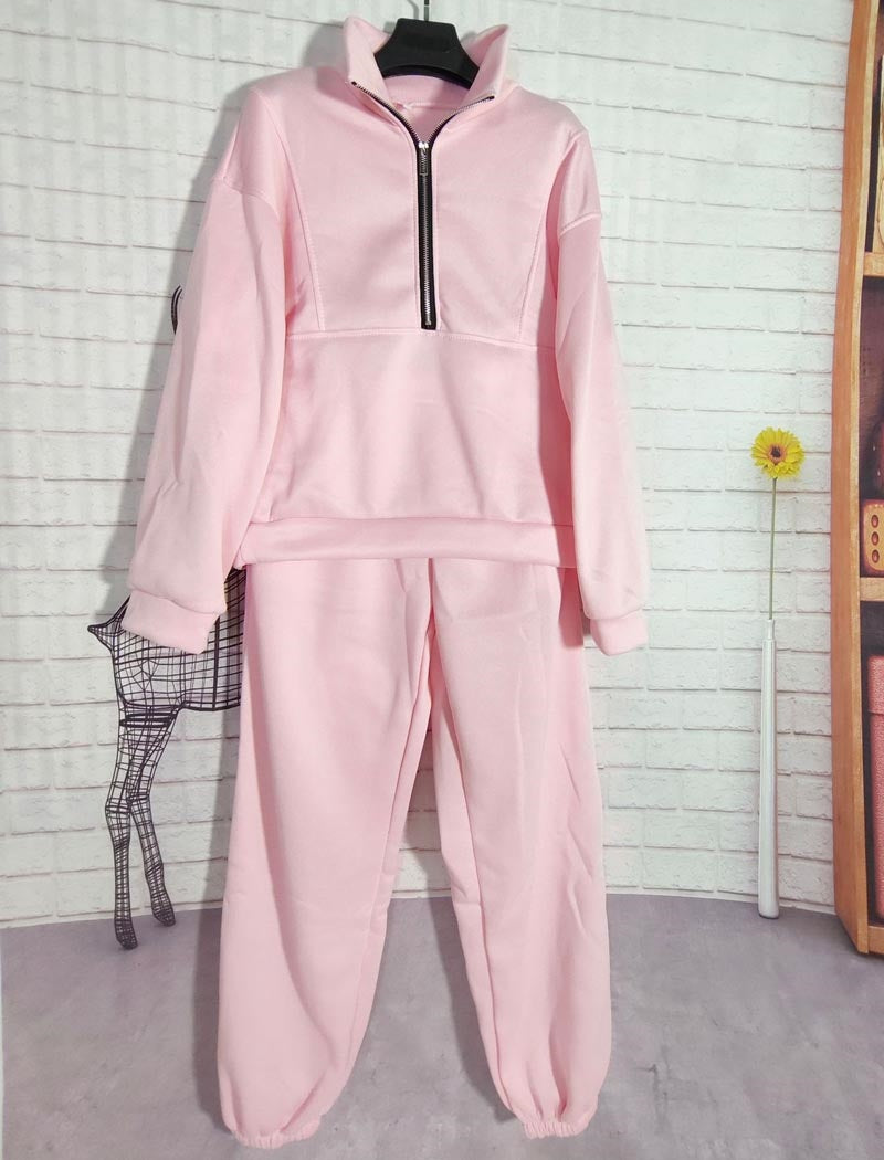 Cropped Zip-Up Jacket and Joggers Set