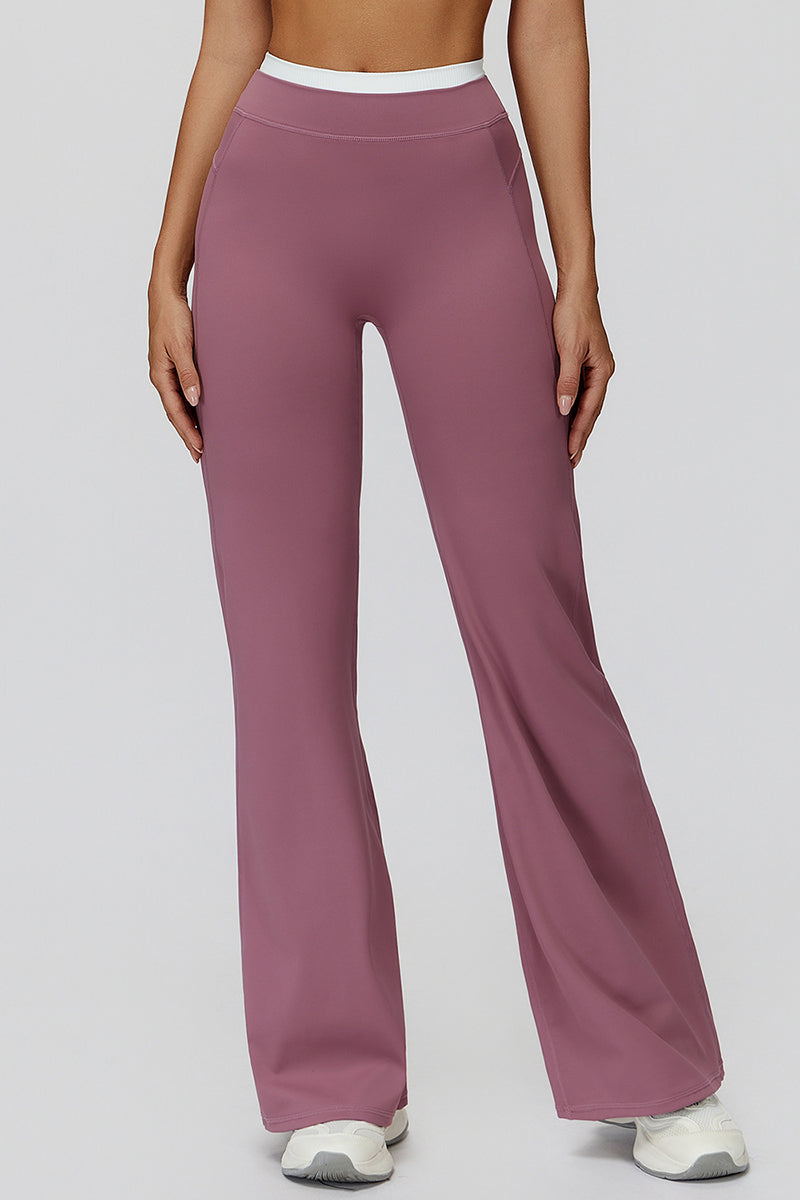 Flare Leg Joggers with Contrast Waistband