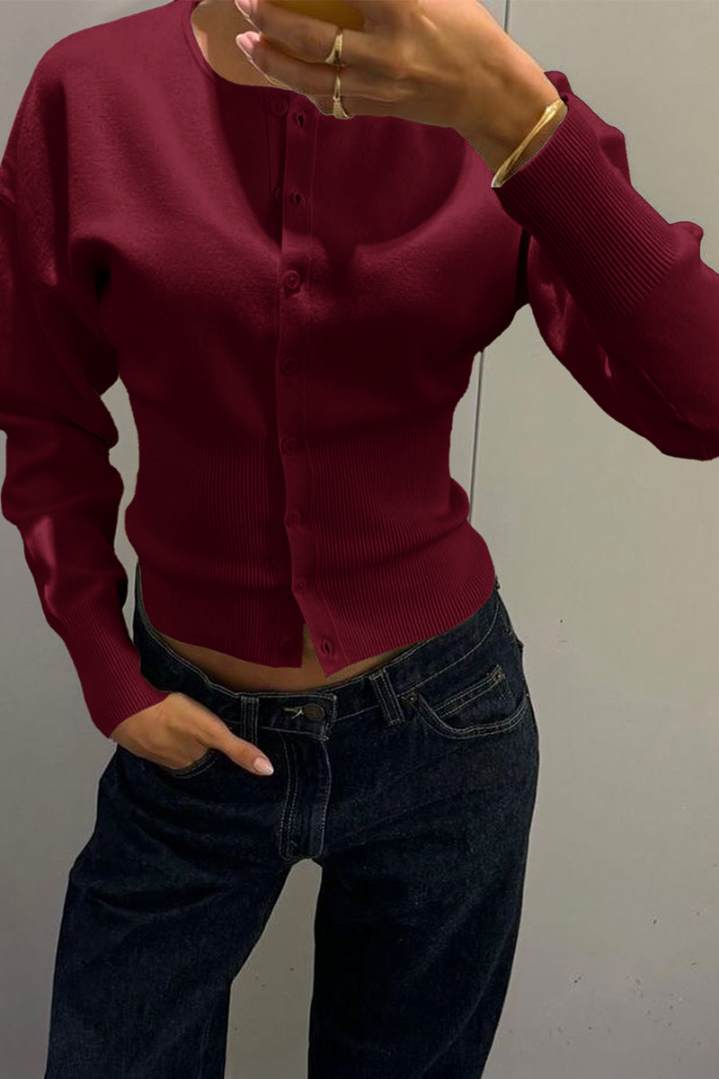 Elegant Button-Front Knit Cardigan