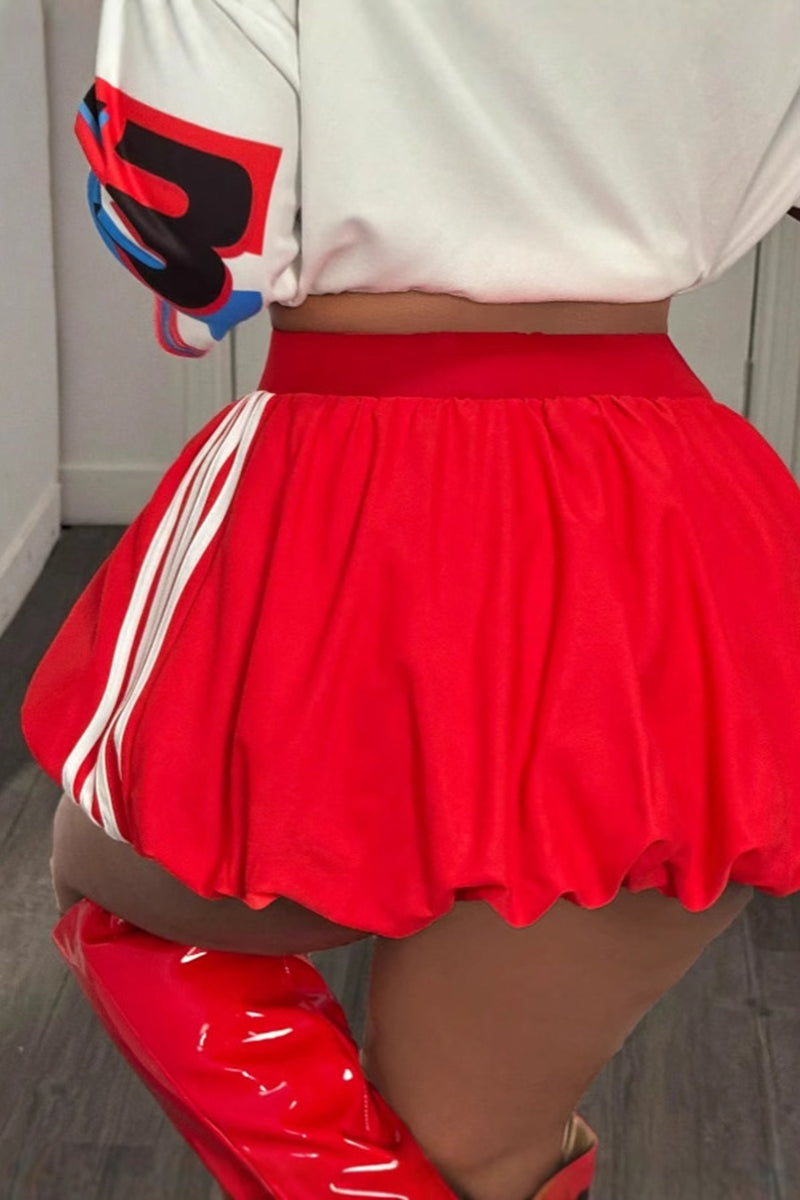 Sporty Striped Casual Mini Skirt