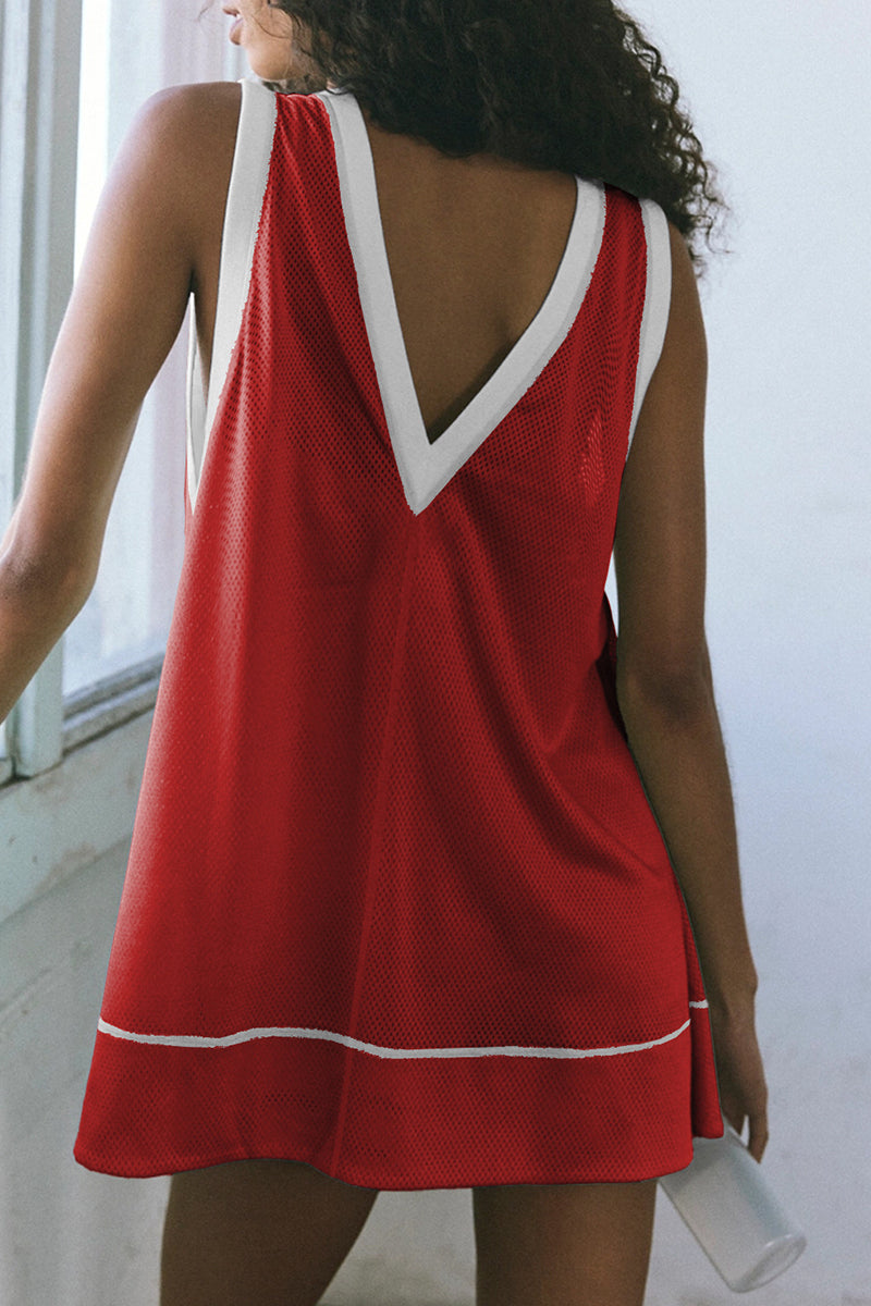 Sporty Sundress with Contrast Trim