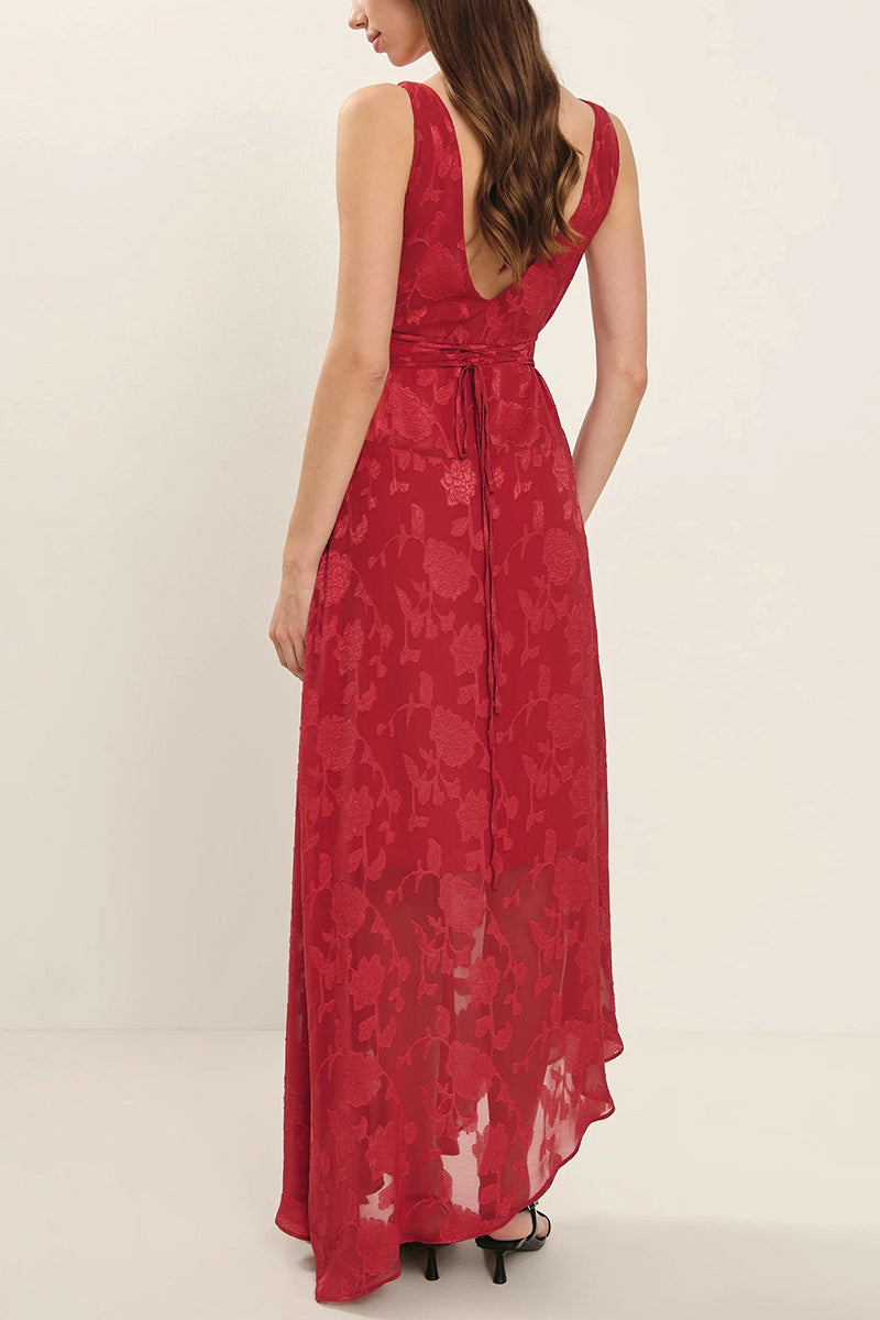 Floral Jacquard Sleeveless Sundress