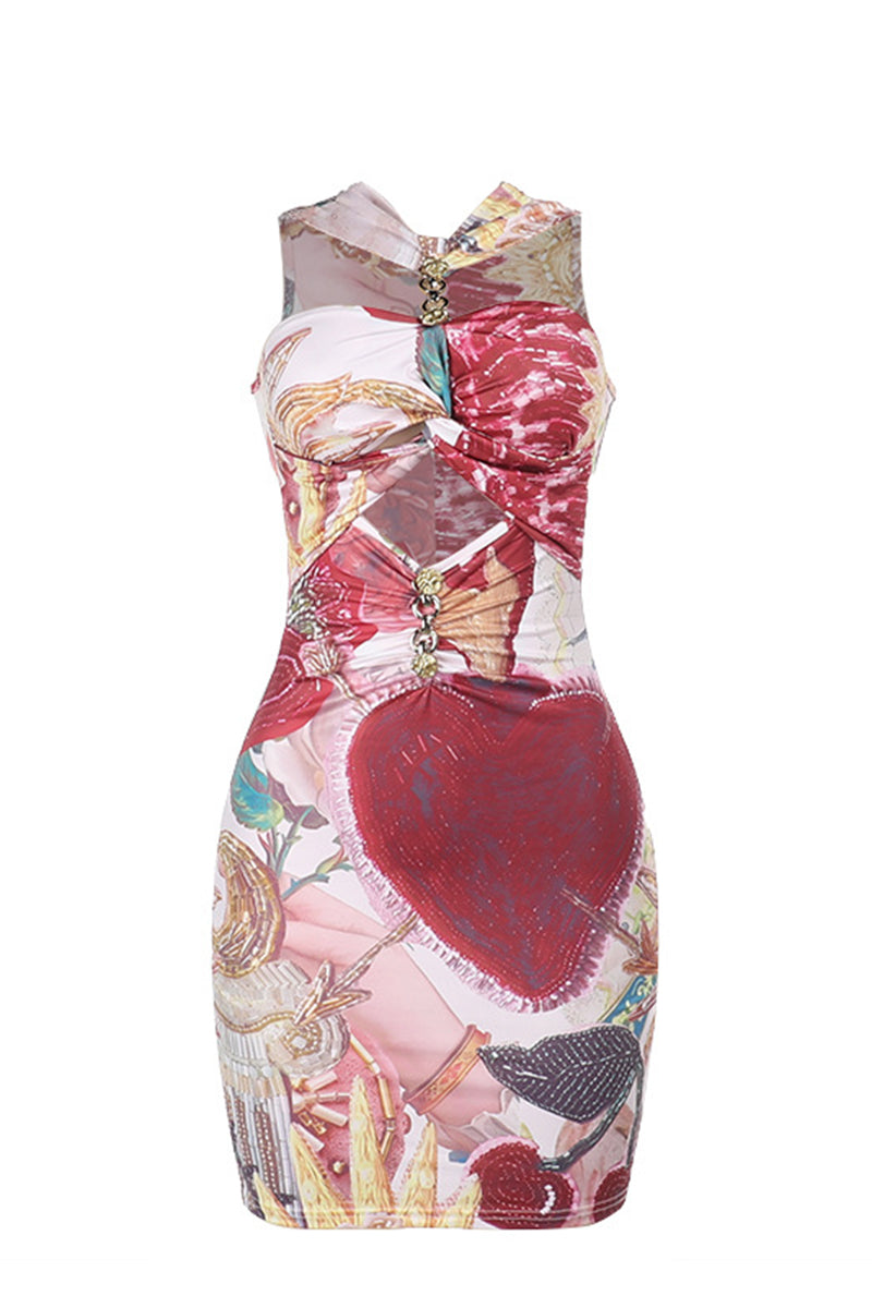 Halter Cut-Out Mini Dress