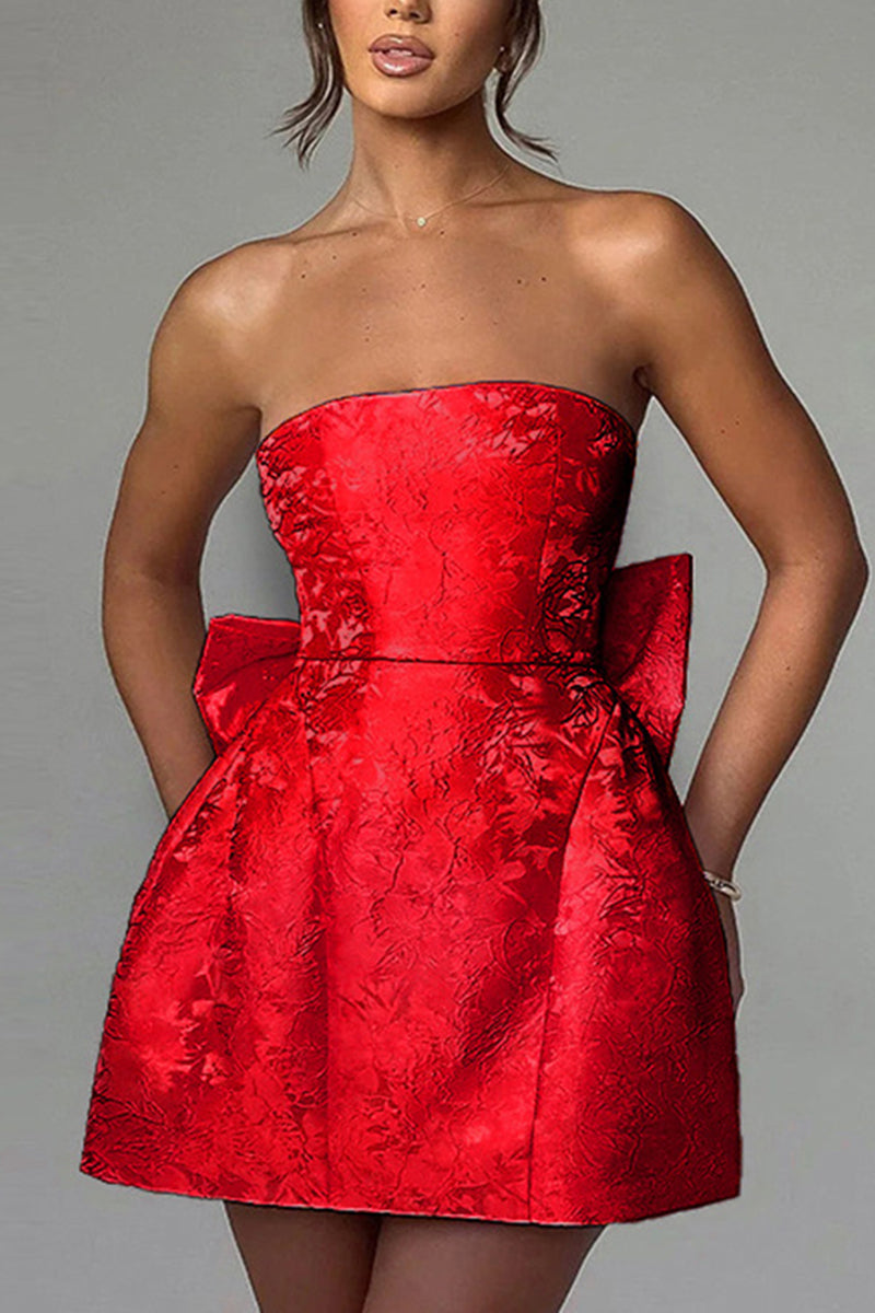 Strapless Floral Cocktail Dress