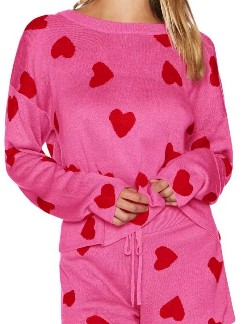 Heart Print Lounge Set
