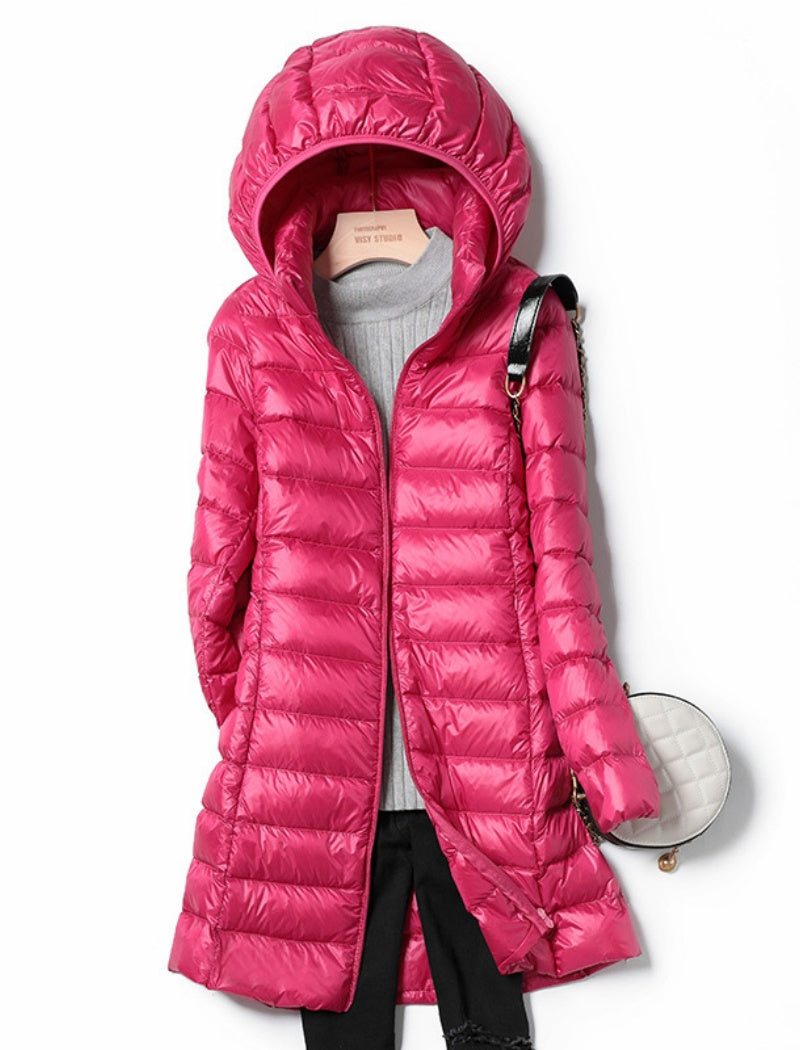Long Hooded Quilted Coat