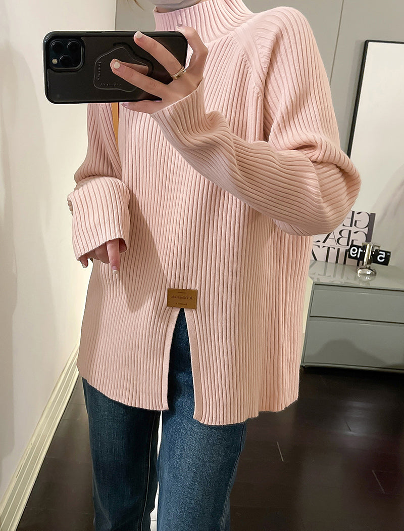 Oversized Ribbed Turtleneck Sweater