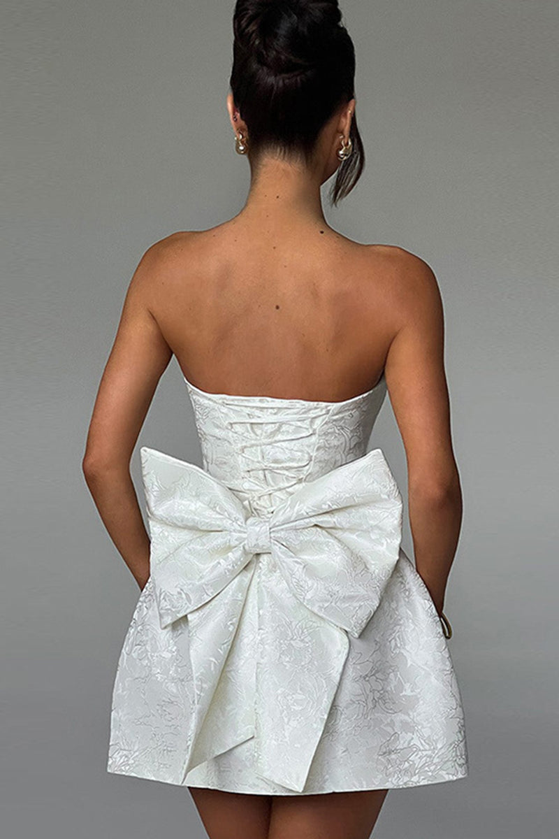 Strapless Floral Cocktail Dress