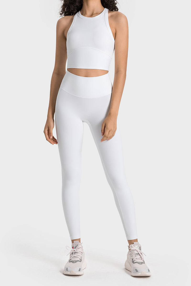 Sporty Crop Top and Legging Suit Set