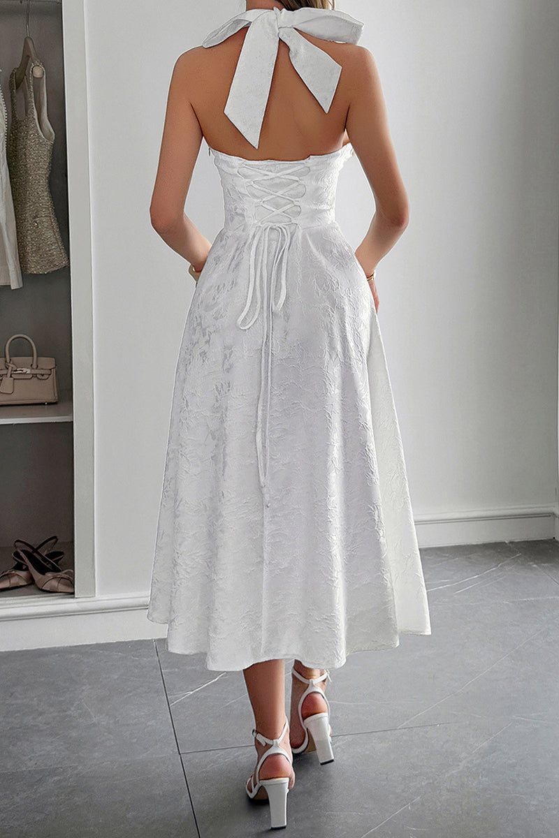 Elegant Halter Midi Sundress