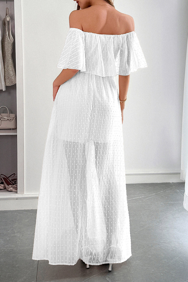 Off-Shoulder Polka Dot Sundress