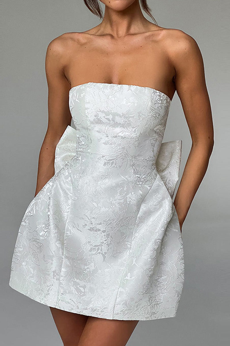 Strapless Floral Cocktail Dress