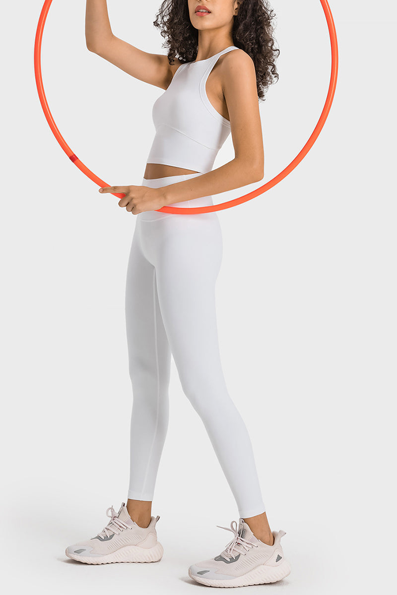 Sporty Crop Top and Legging Suit Set