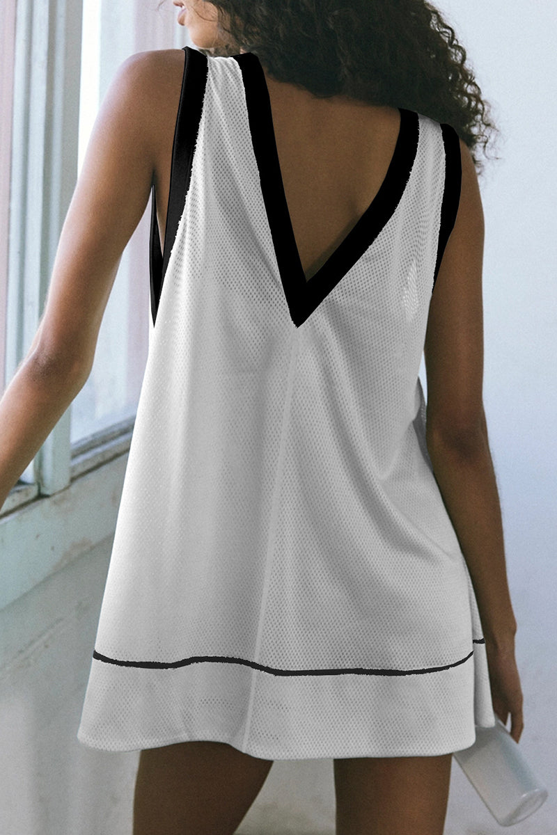 Sporty Sundress with Contrast Trim