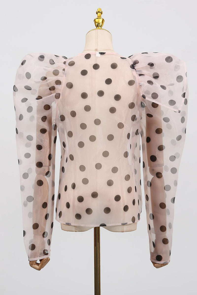 Puff Sleeve Polka Dot Blouse