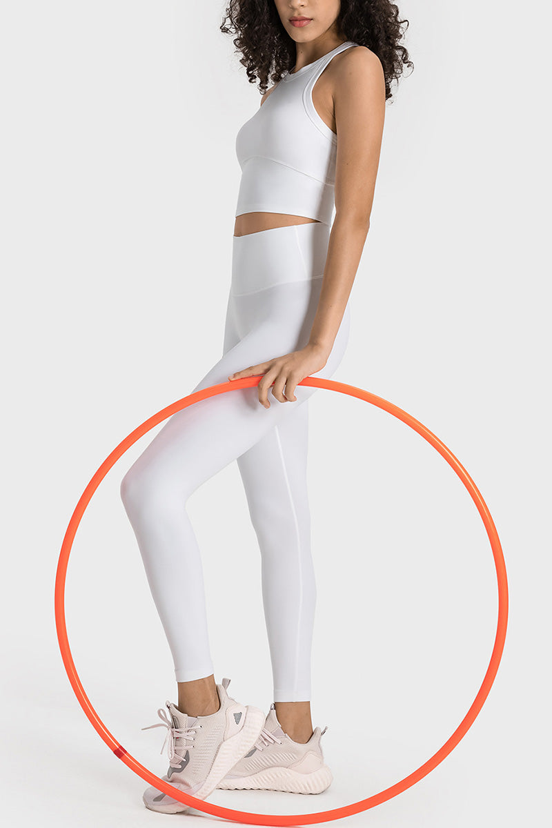 Sporty Crop Top and Legging Suit Set