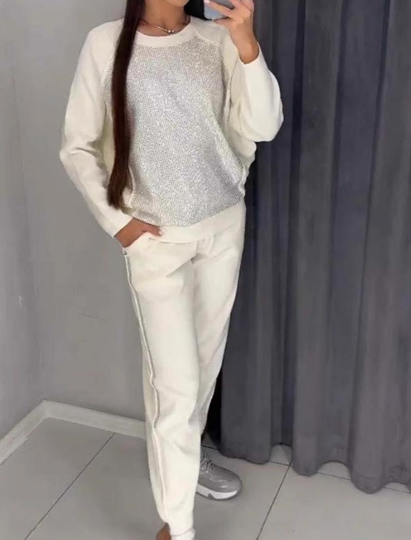 Sparkle Accent Casual Two-Piece Set