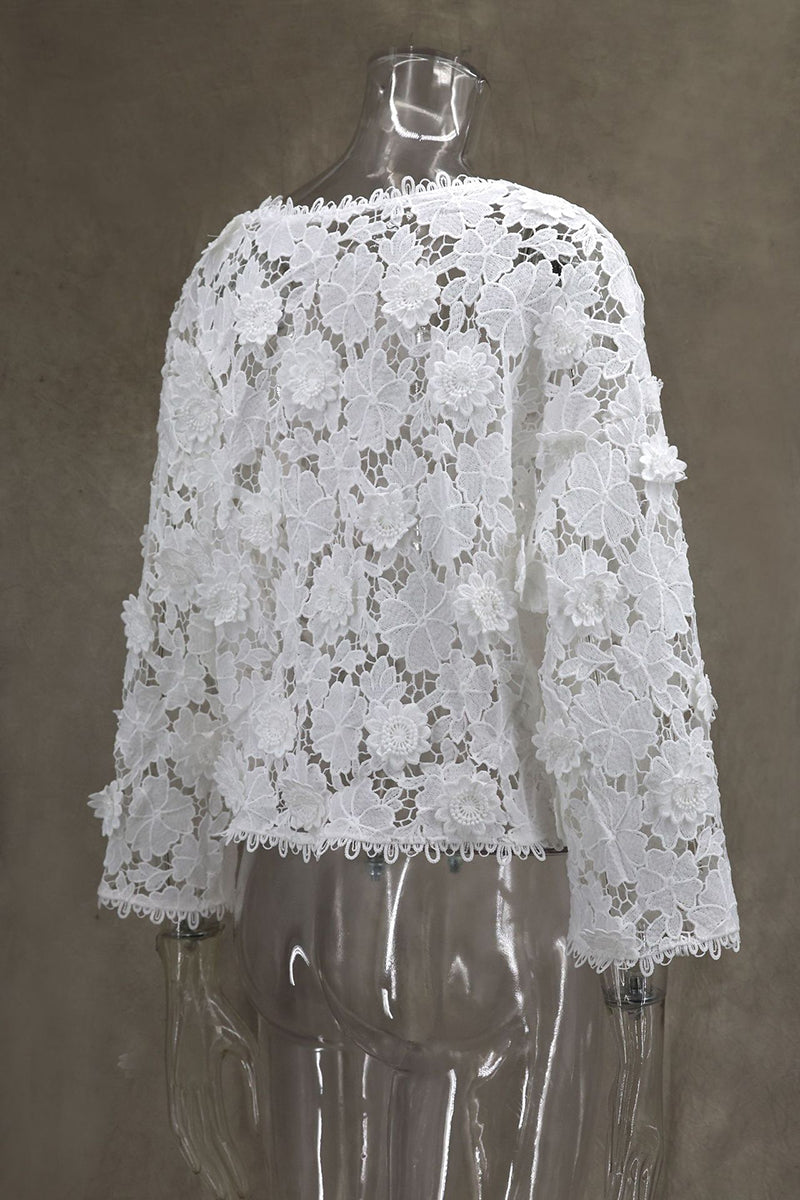 V-Neck Lace Detail Blouse