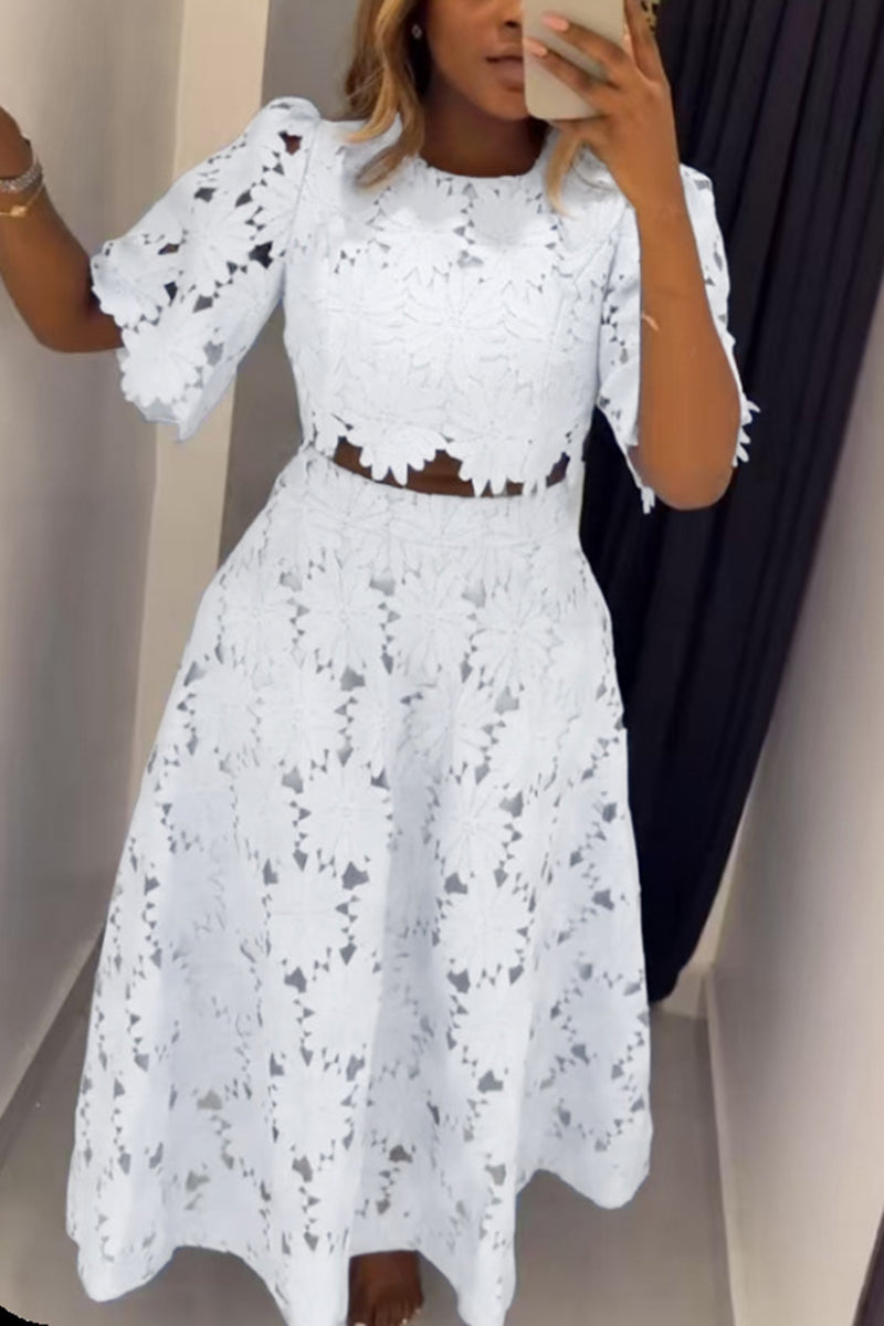 Floral Cutout Two-Piece Set