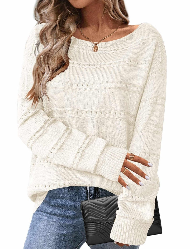 Pointelle Knit Long Sleeve Top