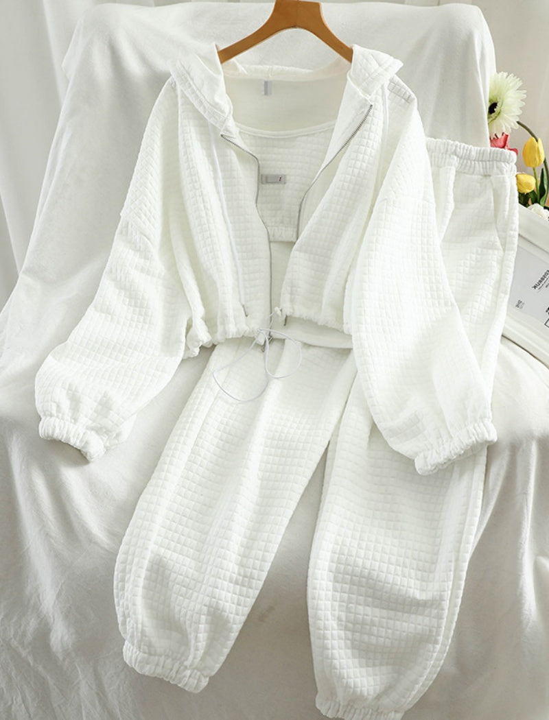 Quilted Hooded Jacket and Jogger Pants Set