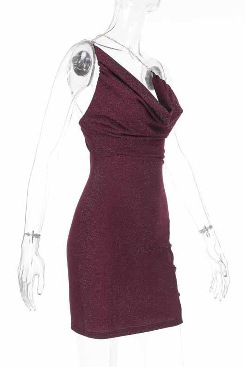 Chain Embellished Asymmetrical Sundress