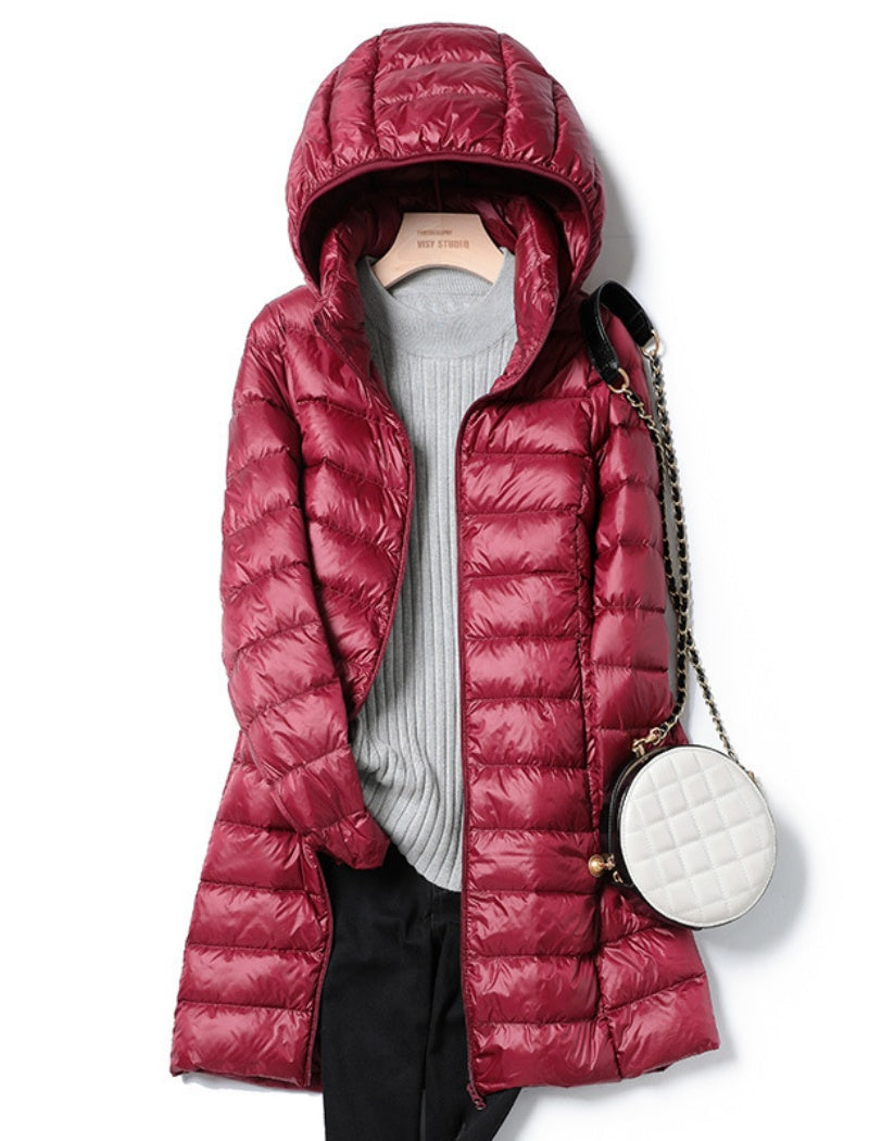 Long Hooded Quilted Coat