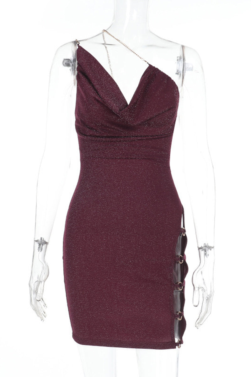 Chain Embellished Asymmetrical Sundress