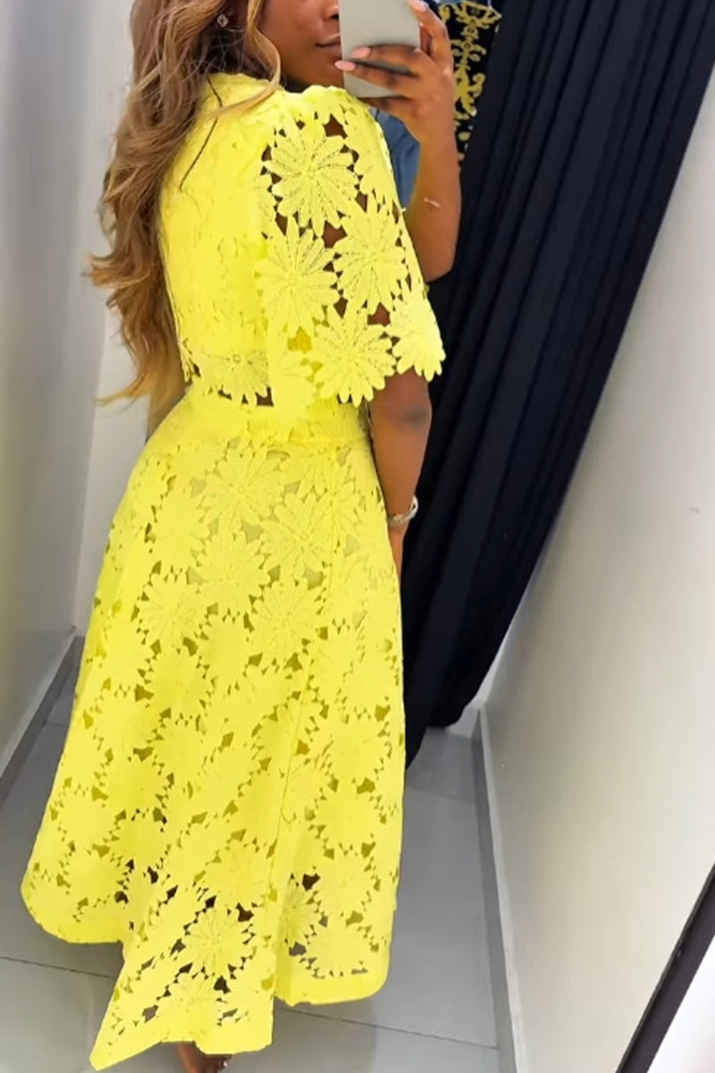 Floral Cutout Two-Piece Set