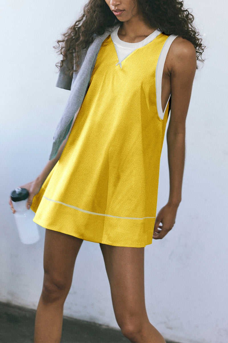 Sporty Sundress with Contrast Trim