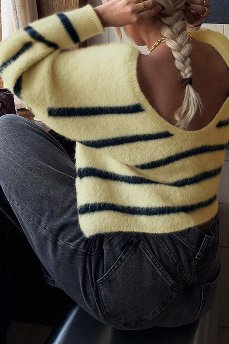 Relaxed Fit Striped Sweater