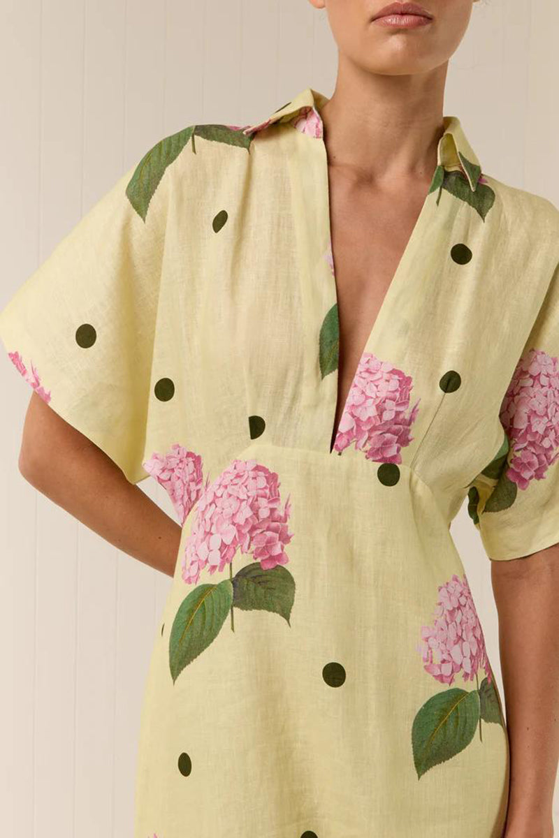 V-Neck Floral Loose Maxi Dress