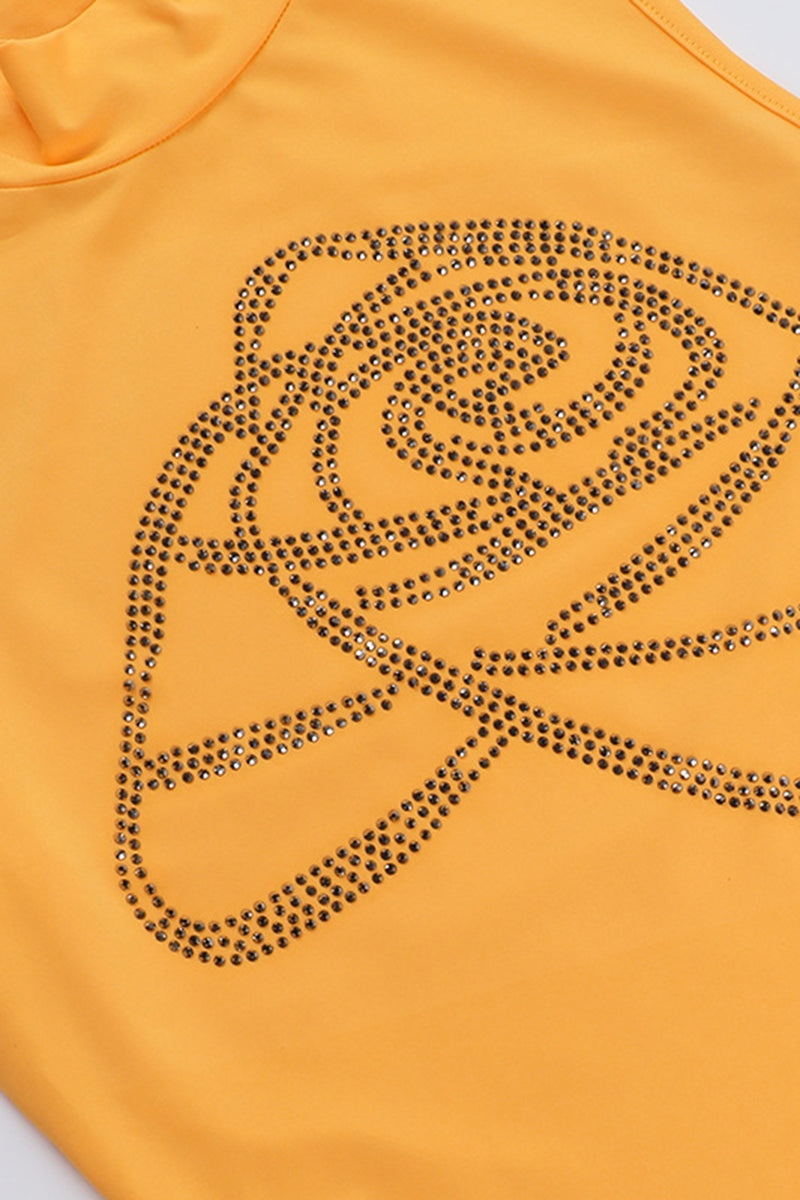 Embellished Rose High-Neck Tank Top