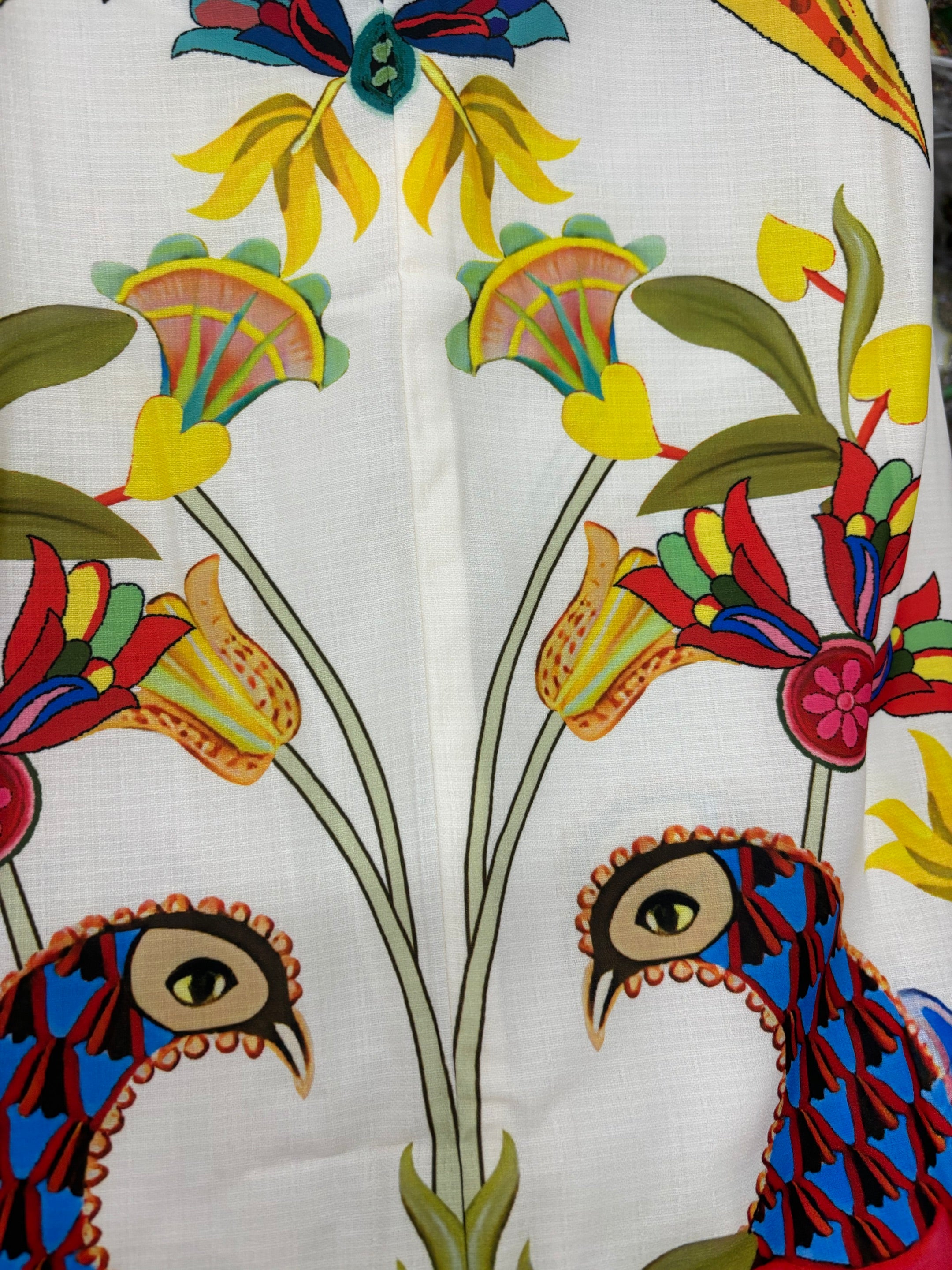 Graphic Print Belted Maxi Dress