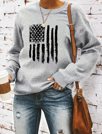 Distressed American Flag Graphic Top