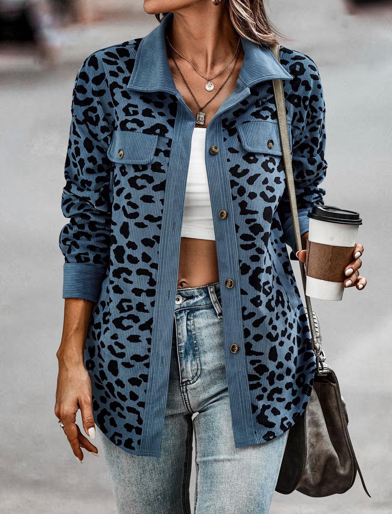 Button-Up Leopard Print Jacket