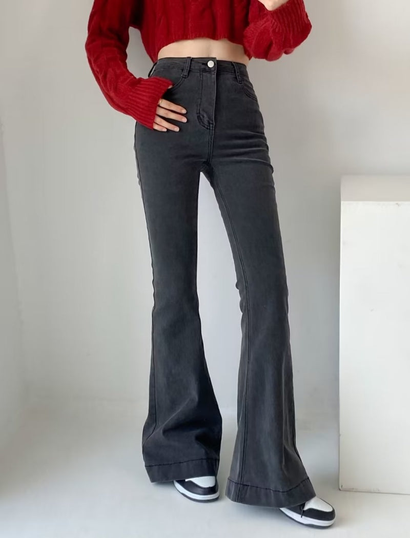 Flared High-Waist Denim Jeans