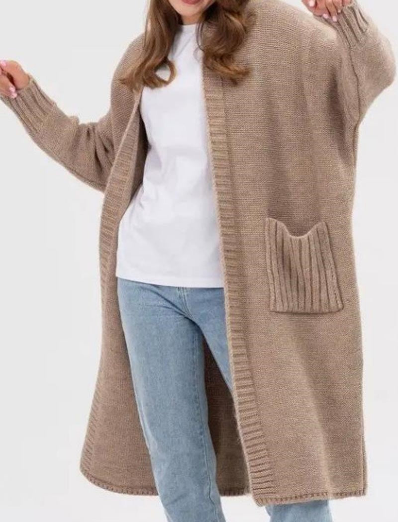 Open Front Longline Knit Cardigan