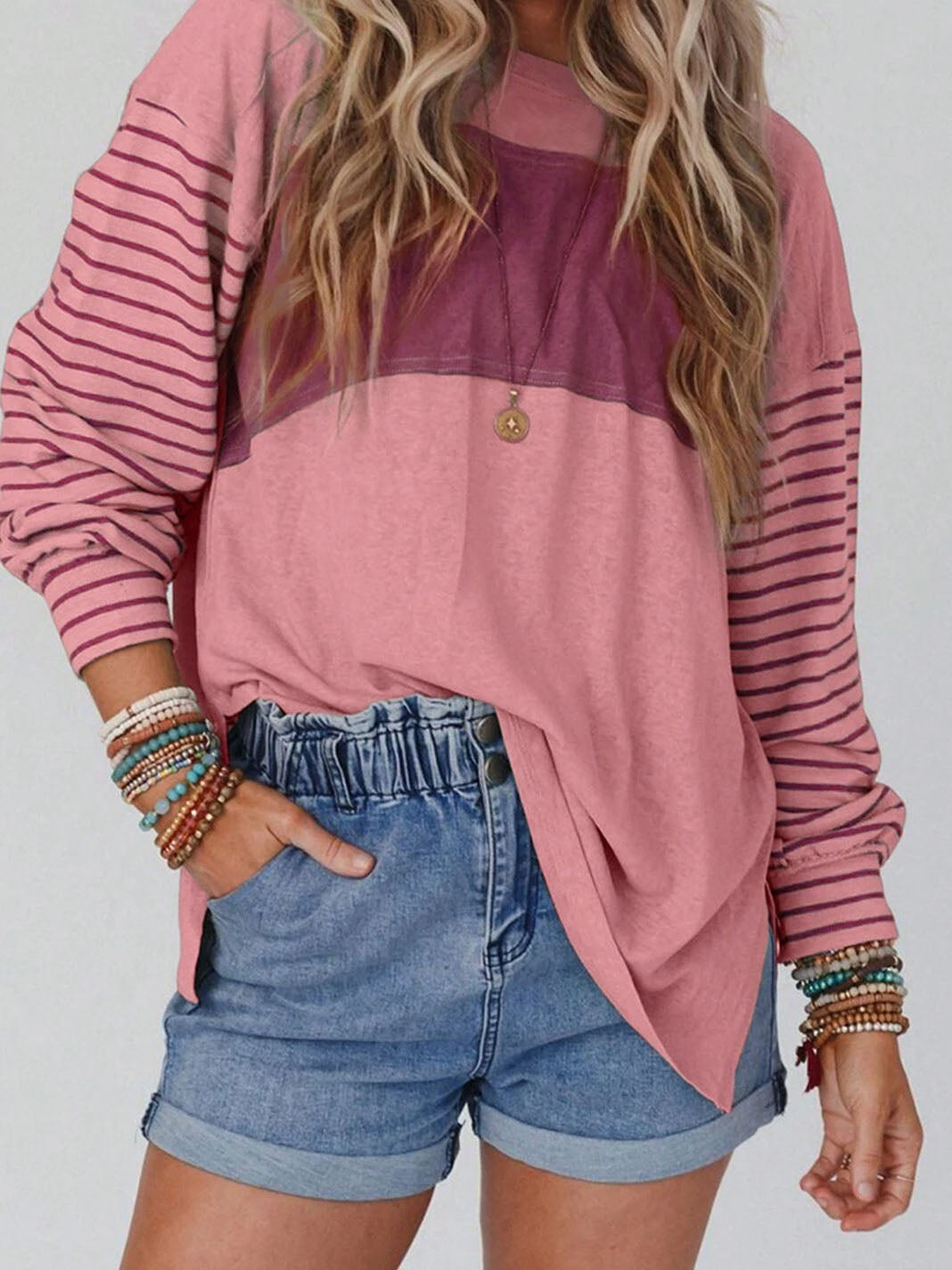 Colorblock Long-Sleeve Top