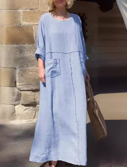 Relaxed-Fit Pocketed Long Dress