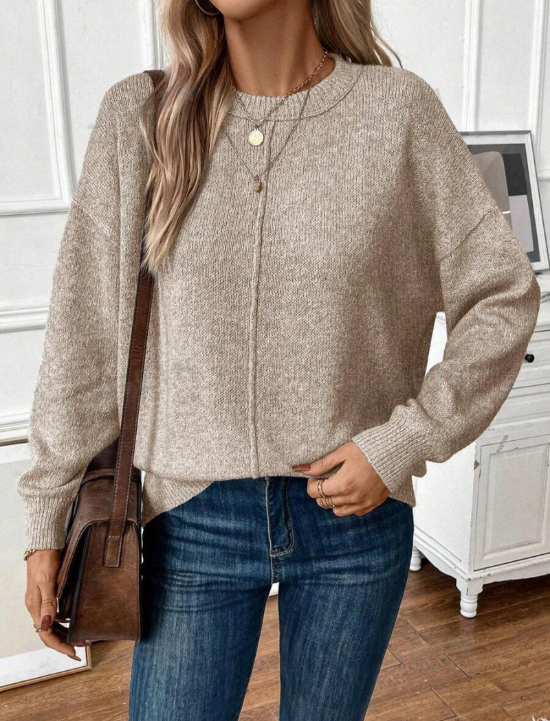 Casual Crewneck Knit Sweater