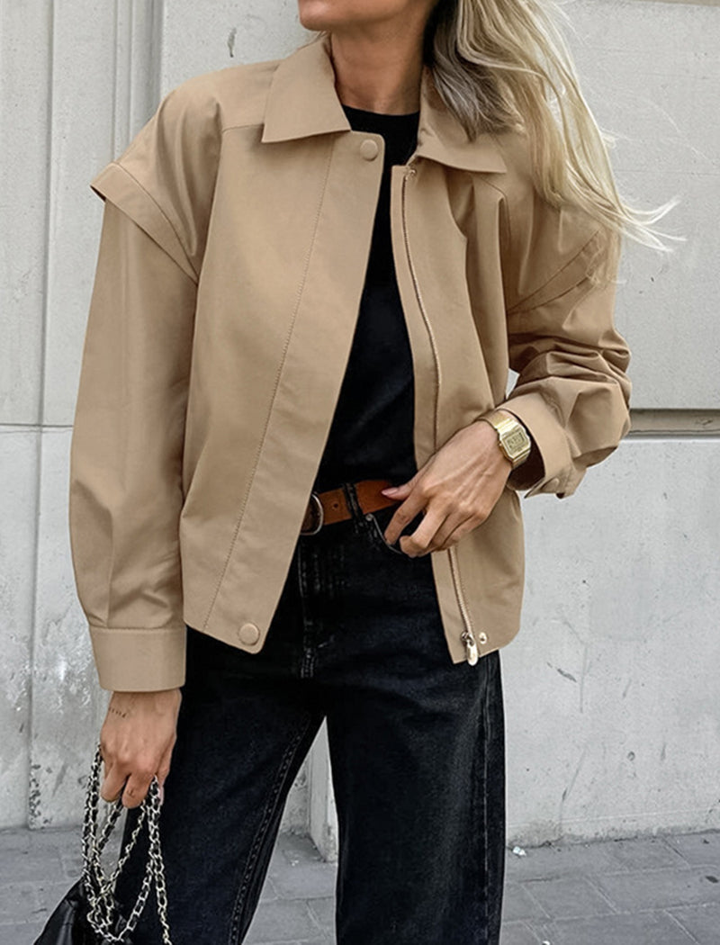 Collared Utility Zip-Up Jacket