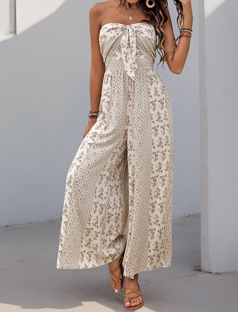 High-Waisted Tie Waist Wide-Leg Jumpsuit