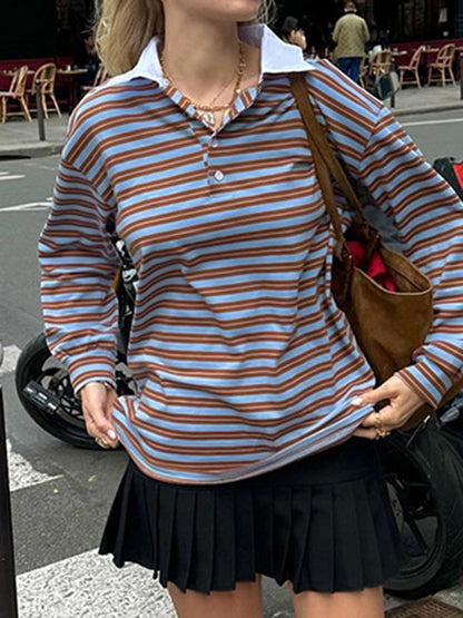 Striped Collared Top